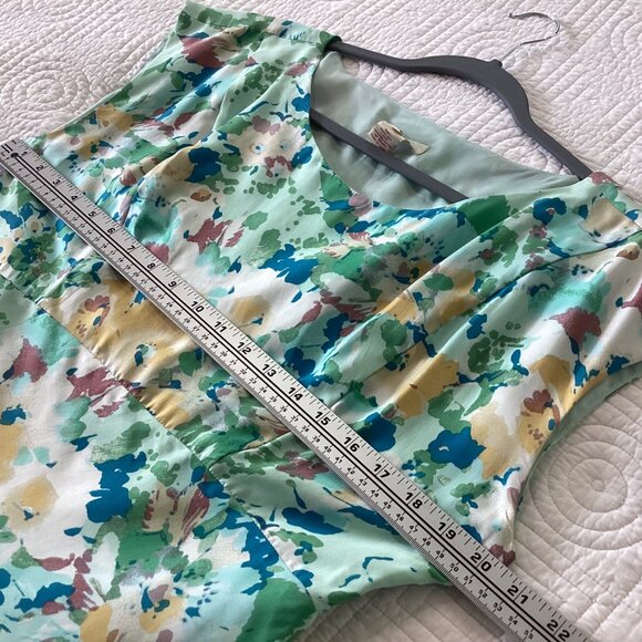Sundance Floral Midi Dress100% Silk Size P14 In Pastel Green & Multicolor Print - Picture 10 of 16